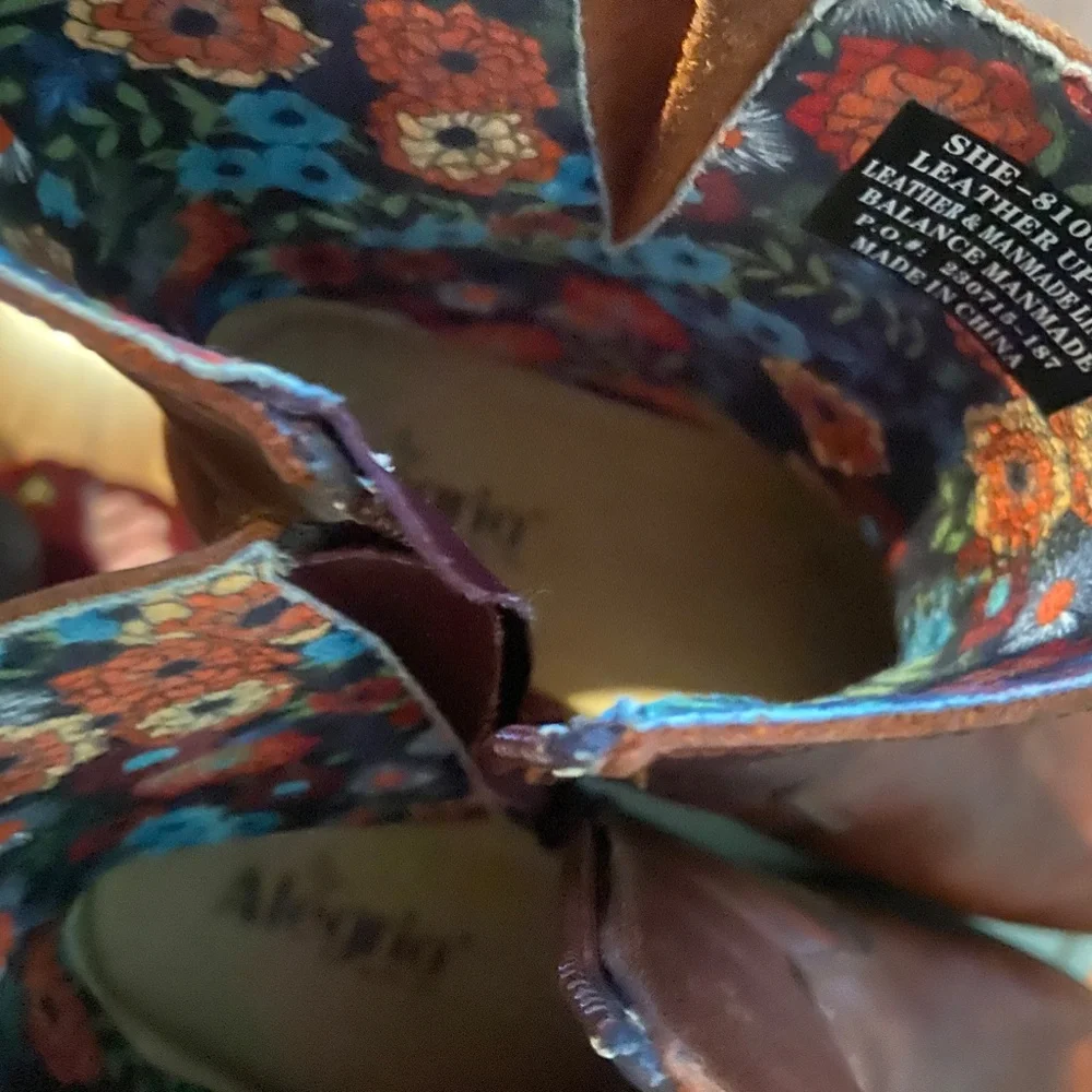 Alegria Womens Shera Mid Calf Leather Boot - Chestnut   worn once - Picture 4 of 6